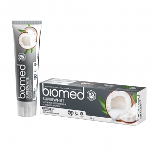 Зубная паста "Бережное отбеливание и укрепление чувствительной эмали" superwhite Biomed