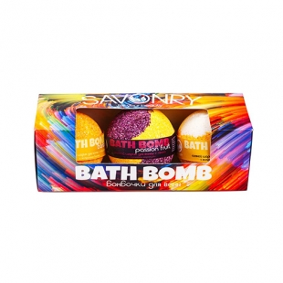 Набор "Bath Bomb", маракуйя, банан, дыня Savonry